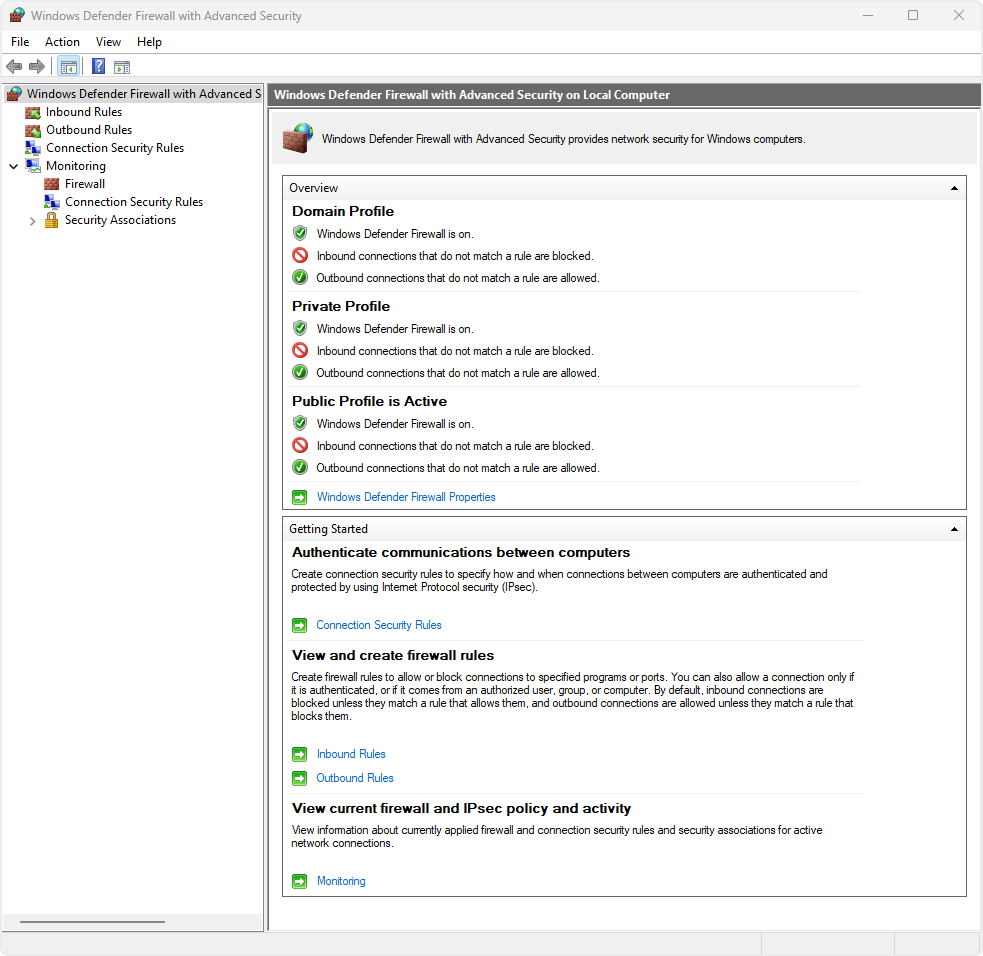 Restrict Network Traffic With: Windows Firewall